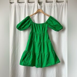 Elegant Green100% cotton Casual Dress for Women